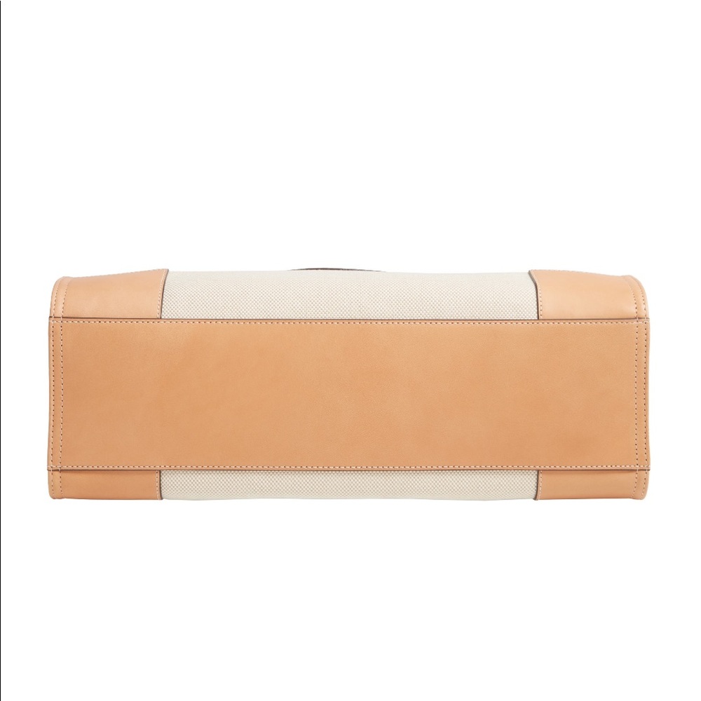 Tory Burch Ella Leather Canvas Tote Natural - Picture 5 of 16